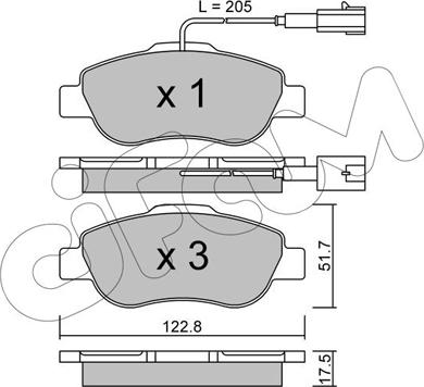 Cifam 822-638-1 - Тормозные колодки, дисковые, комплект autosila-amz.com