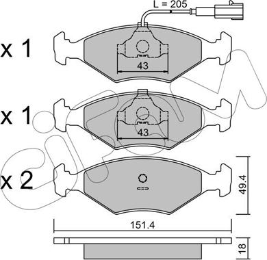 Cifam 822-057-4 - Тормозные колодки, дисковые, комплект autosila-amz.com