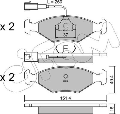 Cifam 822-057-1 - Тормозные колодки, дисковые, комплект autosila-amz.com