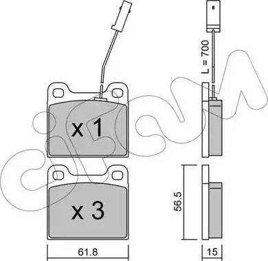 Cifam 822-003-3 - Тормозные колодки, дисковые, комплект autosila-amz.com