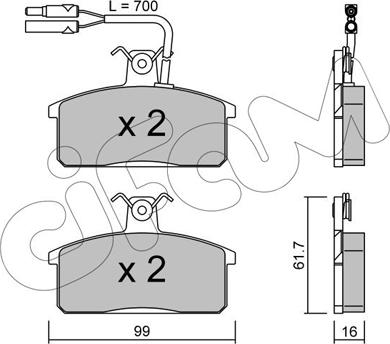 Cifam 822-026-1 - Тормозные колодки, дисковые, комплект autosila-amz.com