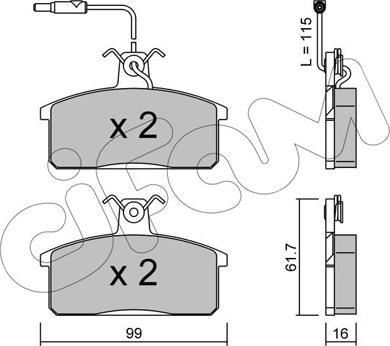 Cifam 822-026-2 - Тормозные колодки, дисковые, комплект autosila-amz.com