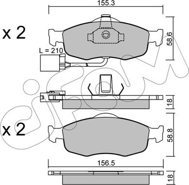 Cifam 822-146-1 - Тормозные колодки, дисковые, комплект autosila-amz.com