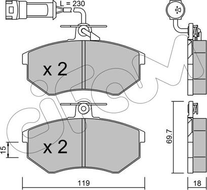 Cifam 822-148-4 - Тормозные колодки, дисковые, комплект autosila-amz.com