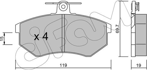 Cifam 822-148-0 - Тормозные колодки, дисковые, комплект autosila-amz.com