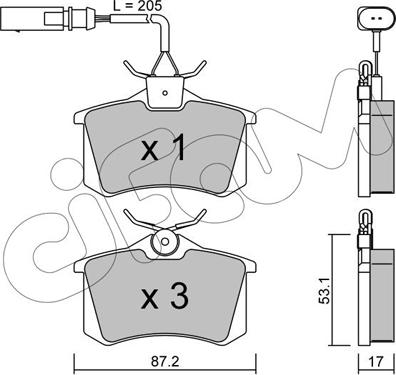 Cifam 822-100-3 - Тормозные колодки, дисковые, комплект autosila-amz.com