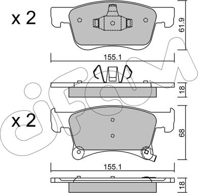 Cifam 822-1035-0 - Комплект тормозных колодок, дисковый тормоз autosila-amz.com