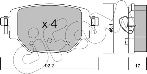 Cifam 822-1246-0 - Тормозные колодки, дисковые, комплект autosila-amz.com