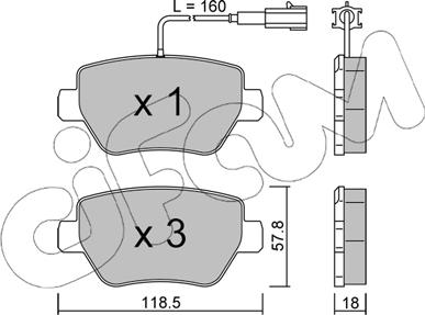 Cifam 822-1204-0 - Тормозные колодки, дисковые, комплект autosila-amz.com