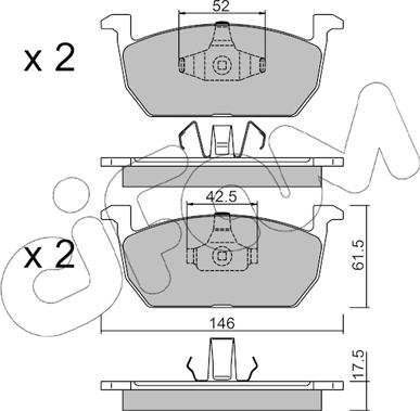 Cifam 822-1214-0 - Тормозные колодки, дисковые, комплект autosila-amz.com