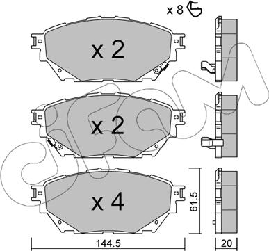 Cifam 822-1222-0 - Тормозные колодки, дисковые, комплект autosila-amz.com