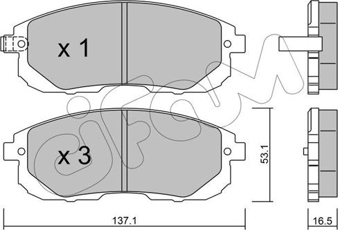 Cifam 822-876-0 - Тормозные колодки, дисковые, комплект autosila-amz.com