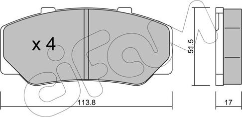 Cifam 822-308-0 - Тормозные колодки, дисковые, комплект autosila-amz.com