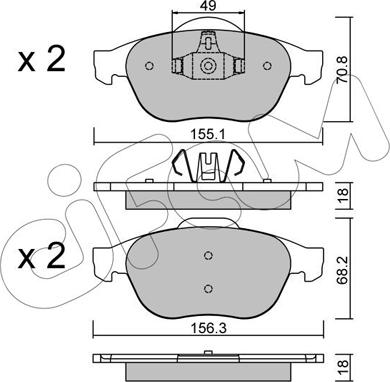 Cifam 822-336-2 - Тормозные колодки, дисковые, комплект autosila-amz.com