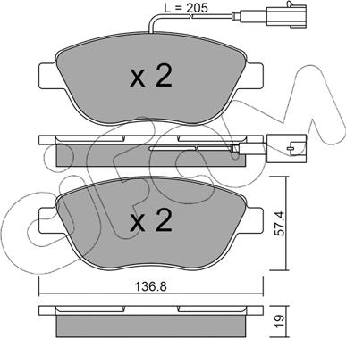 Cifam 822-322-3 - Тормозные колодки, дисковые, комплект autosila-amz.com