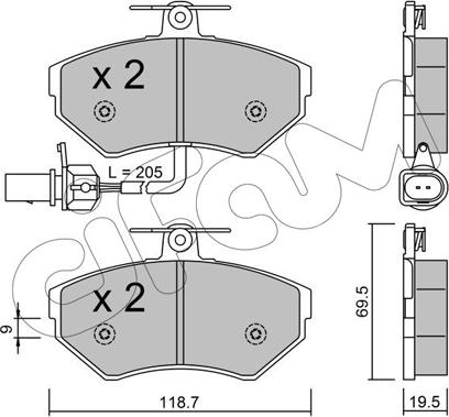 Cifam 822-215-2 - Тормозные колодки, дисковые, комплект autosila-amz.com