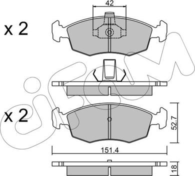 Cifam 822-274-3 - Тормозные колодки, дисковые, комплект autosila-amz.com