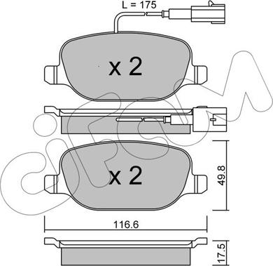 Cifam 822-704-1 - Тормозные колодки, дисковые, комплект autosila-amz.com