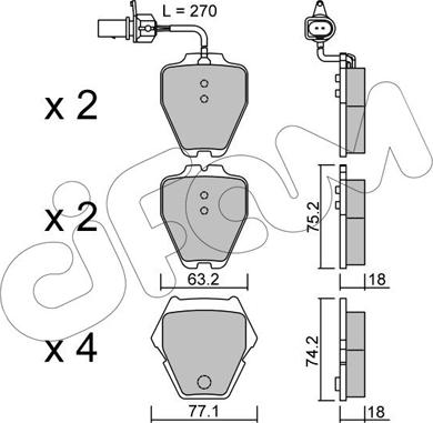 Cifam 822-774-1 - Тормозные колодки, дисковые, комплект autosila-amz.com