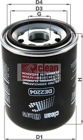 Clean Filters DE2204 - Фильтр-влагоотделитель (осушитель тормозной системы). ASTRA: HD 7 96-, HD 7-C 00-, HD 8 05- \ AVIA: autosila-amz.com
