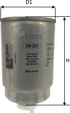 Clean Filters DN 323 - Фильтр топливный ALFA ROMEO: 145 94-99, 146 94-99, 155 93-97, 164 87-92, 33 86-90, 33 90-94, 33 Spor autosila-amz.com