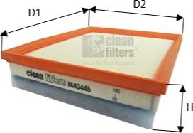Clean Filters MA3445 - Воздушный фильтр, двигатель autosila-amz.com