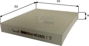 Clean Filters NC2423 - Фильтр воздуха в салоне autosila-amz.com
