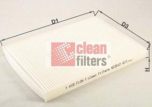 Clean Filters NC2012 - Фильтр воздуха в салоне autosila-amz.com