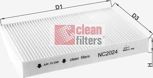 Clean Filters NC2024 - Фильтр воздуха в салоне autosila-amz.com