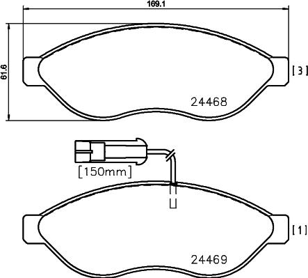 Cobreq N-1184 - Тормозные колодки, дисковые, комплект autosila-amz.com