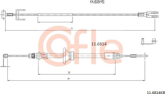 Cofle 92.11.6814KB - Тросик, cтояночный тормоз autosila-amz.com