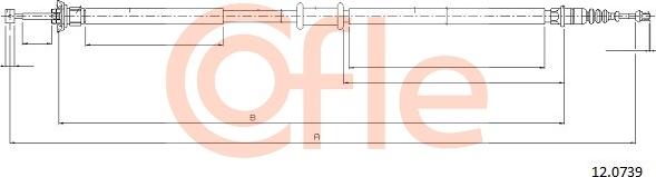 Cofle 92.12.0739 - Тросик, cтояночный тормоз autosila-amz.com