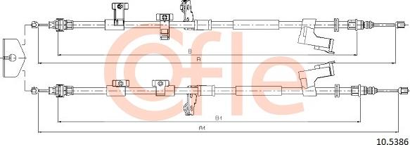 Cofle 10.5386 - Тросик, cтояночный тормоз autosila-amz.com