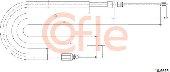 Cofle 10.6696 - Тросик, cтояночный тормоз autosila-amz.com