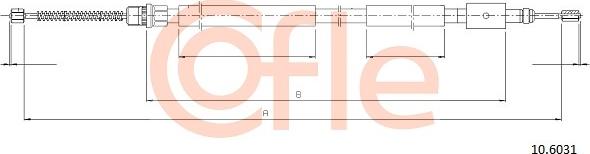 Cofle 10.6031 - Тросик, cтояночный тормоз autosila-amz.com