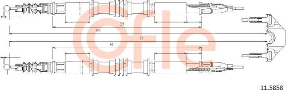 Cofle 11.5858 - Тросик, cтояночный тормоз autosila-amz.com