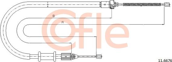 Cofle 11.6676 - Трос, стояночная тормозная система autosila-amz.com