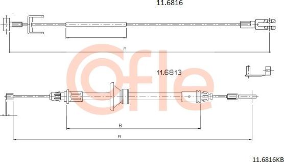 Cofle 92.11.6816KB - Тросик, cтояночный тормоз autosila-amz.com
