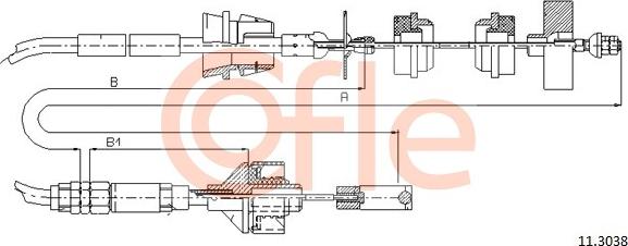 Cofle 11.3038 - Трос, управление сцеплением autosila-amz.com