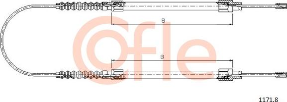 Cofle 1171.8 - Тросик, cтояночный тормоз autosila-amz.com
