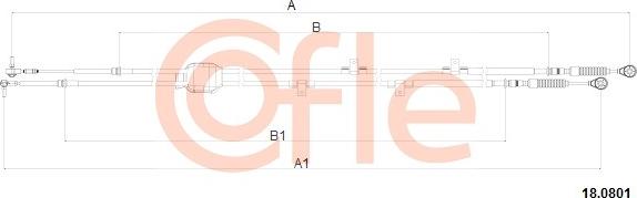 Cofle 18.0801 - Трос, наконечник, ступенчатая коробка передач autosila-amz.com