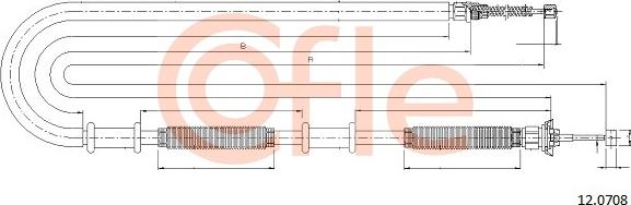 Cofle 12.0708 - Тросик, cтояночный тормоз autosila-amz.com