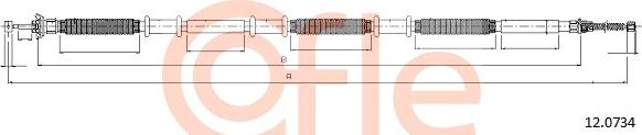 Cofle 12.0734 - Тросик, cтояночный тормоз autosila-amz.com