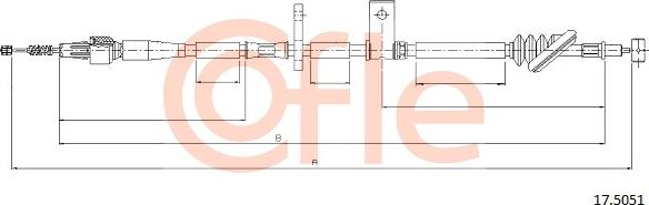 Cofle 17.5051 - Тросик, cтояночный тормоз autosila-amz.com