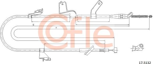 Cofle 17.5132 - Тросик, cтояночный тормоз autosila-amz.com