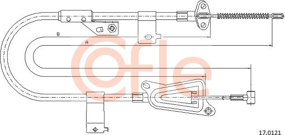 Cofle 17.0121 - Тросик, cтояночный тормоз autosila-amz.com