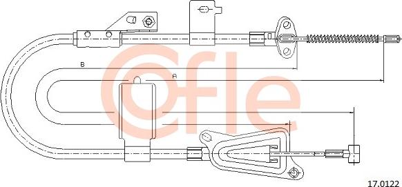 Cofle 17.0122 - Тросик, cтояночный тормоз autosila-amz.com