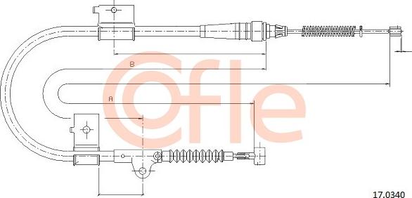 Cofle 17.0340 - Тросик, cтояночный тормоз autosila-amz.com