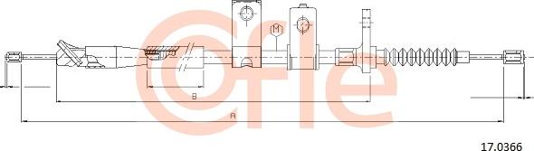 Cofle 17.0366 - Тросик, cтояночный тормоз autosila-amz.com