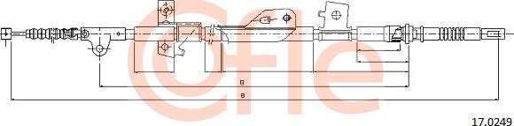 Cofle 17.0249 - Тросик, cтояночный тормоз autosila-amz.com